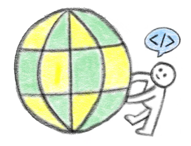 Web Development Cartoon Illustration